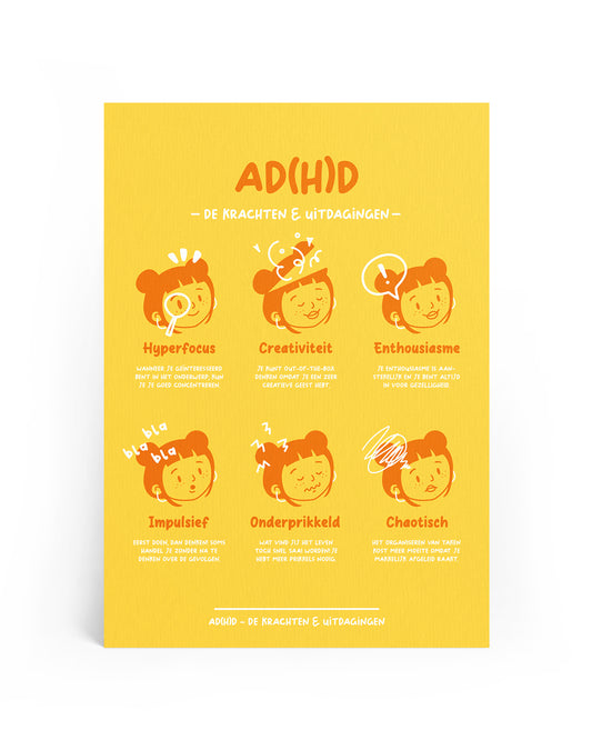 AD(H)D - A4 Print: de Krachten & Uitdagingen