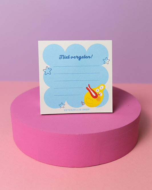 Vierkant ‘Niet vergeten’ Notitieblok – 50 vellen