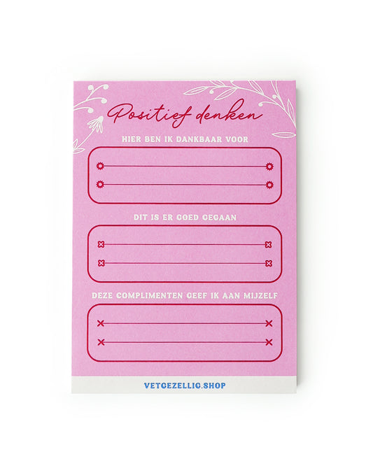 A6 ‘Positief denken’ Notitieblok - 50 vellen