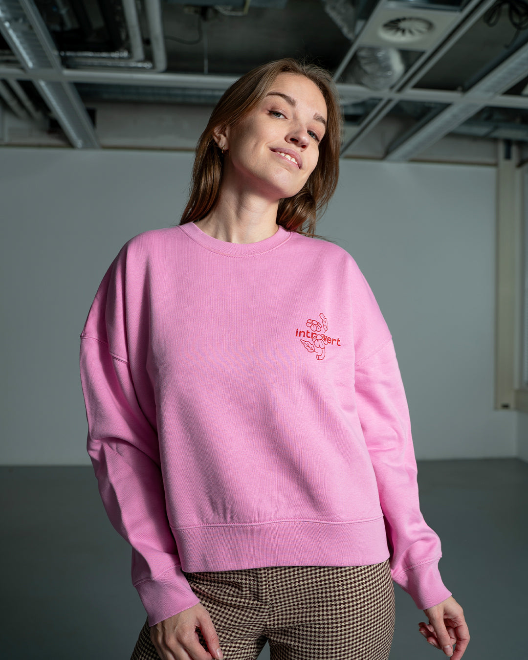 Trui Dames ‘Introvert’ - Roze 100% Biologisch Katoen (Fair Wear)