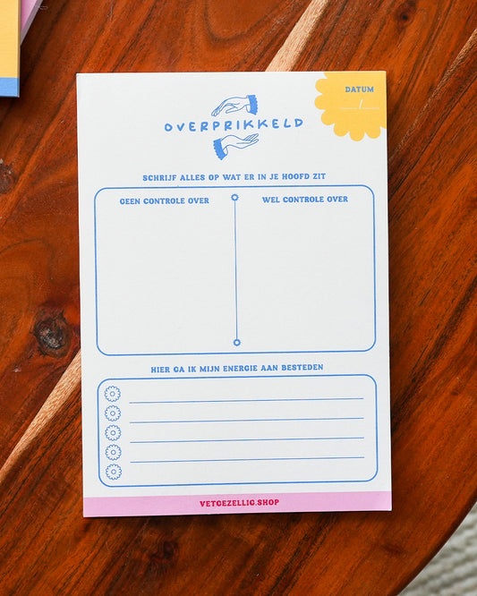 A5 ‘Overprikkeld’ Notitieblok - 50 vellen