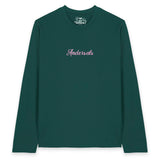 Long Sleeve ‘Anders als' geborduurd - Groen Unisex 100% Biologisch Katoen (Fair Wear)