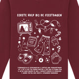 Nieuw (Maat 2XL): Trui 'Eerste Hulp bij de Feestdagen' Zeefdruk