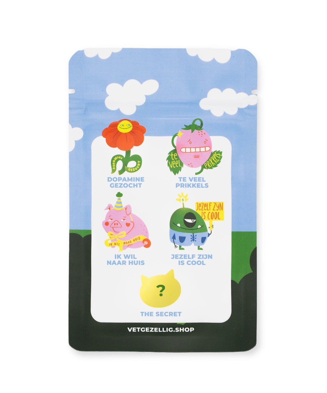 Vet Gezellig Mystery - Sleutelhanger met koord & sticker