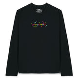 Long Sleeve ‘Overprikkeld’ geborduurd - Zwart Unisex 100% Biologisch Katoen (Fair Wear)