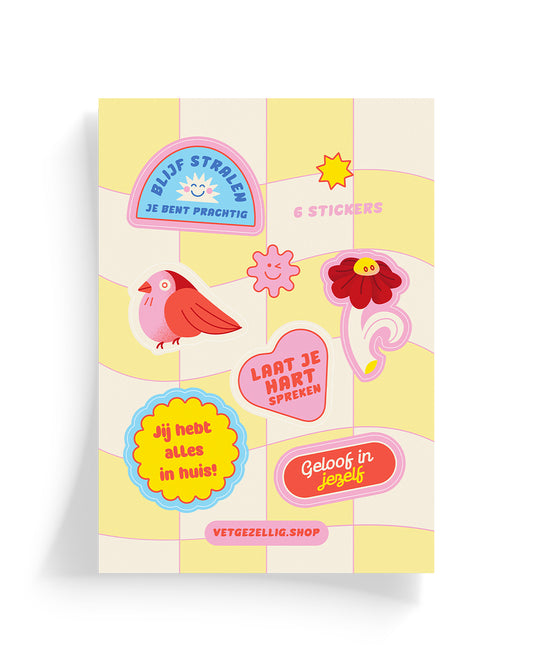 Stickervel ‘Liefde om te Plakken’ – Geel