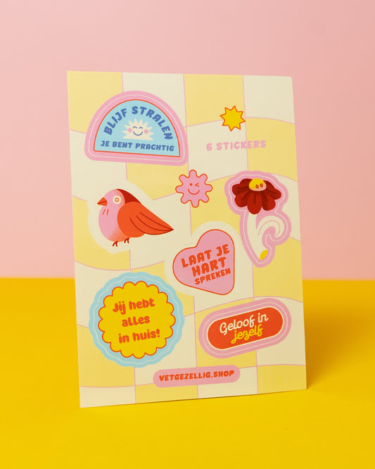 Stickervel ‘Liefde om te Plakken’ – Geel