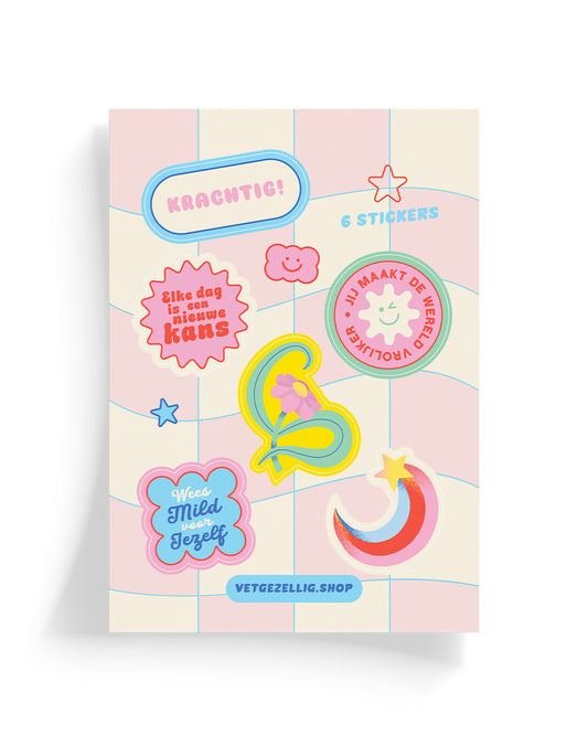 Stickervel ‘Liefde om te Plakken’ – Roze