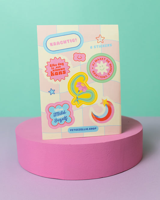 Stickervel ‘Liefde om te Plakken’ – Roze