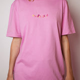 T-shirt Overprikkeld Roze Regenboog – Unisex 100% Biologisch Katoen (Fair Wear)