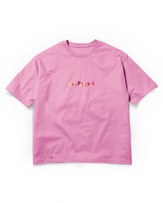 T-shirt Overprikkeld Roze Regenboog Geborduurd- Boxy Fit