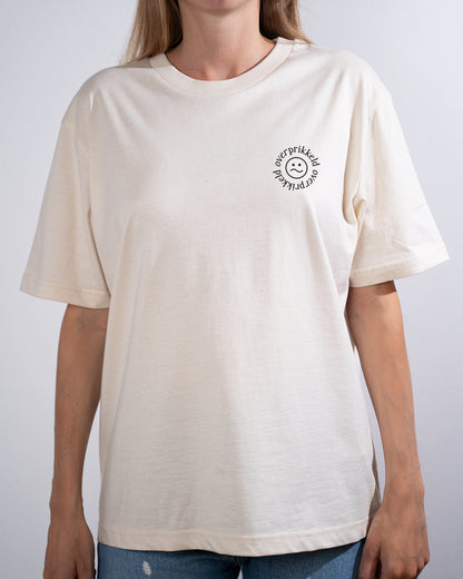 T-shirt Overprikkeld Smiley - Natural Raw Relaxed Fit