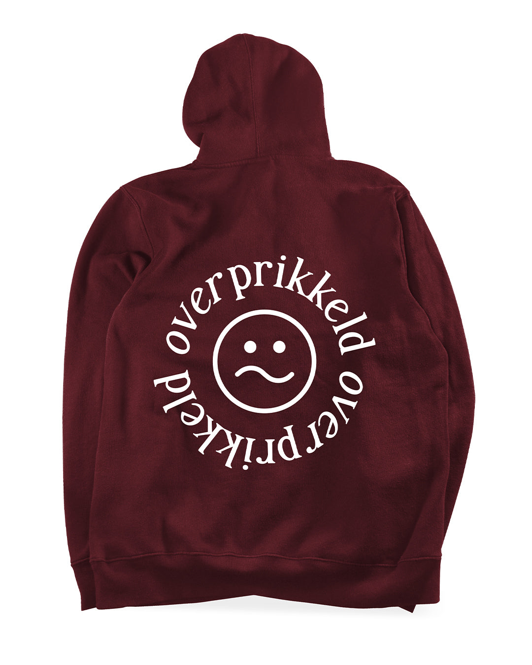 Hoodie 'Overprikkeld Smiley' zeefdruk - Bordeauxrood Regular fit