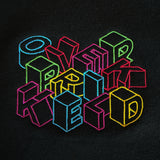 Nieuw (Maat L): T-shirt Blokletters 'OVERPRIKKELD' geborduurd - Zwart Regular Fit