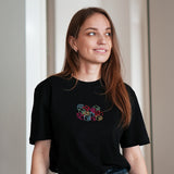 Nieuw (Maat L): T-shirt Blokletters 'OVERPRIKKELD' geborduurd - Zwart Regular Fit