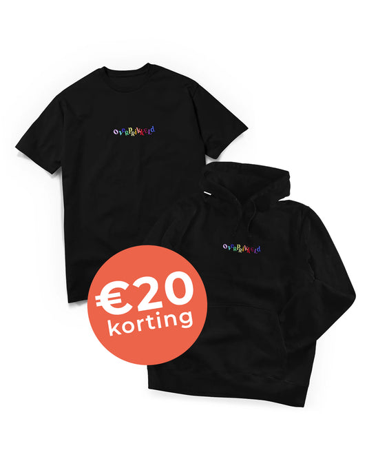 Overprikkeld Regenboog Bundel: Hoodie & T-Shirt