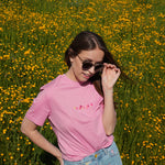 Roze overprikkeld t-shirt